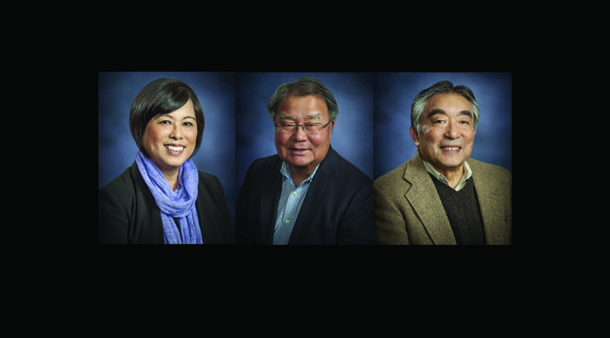 Retiring American Ethnic Studies UW professors Gail Nomura, Steve Sumida, and Tetsuden Kashima.